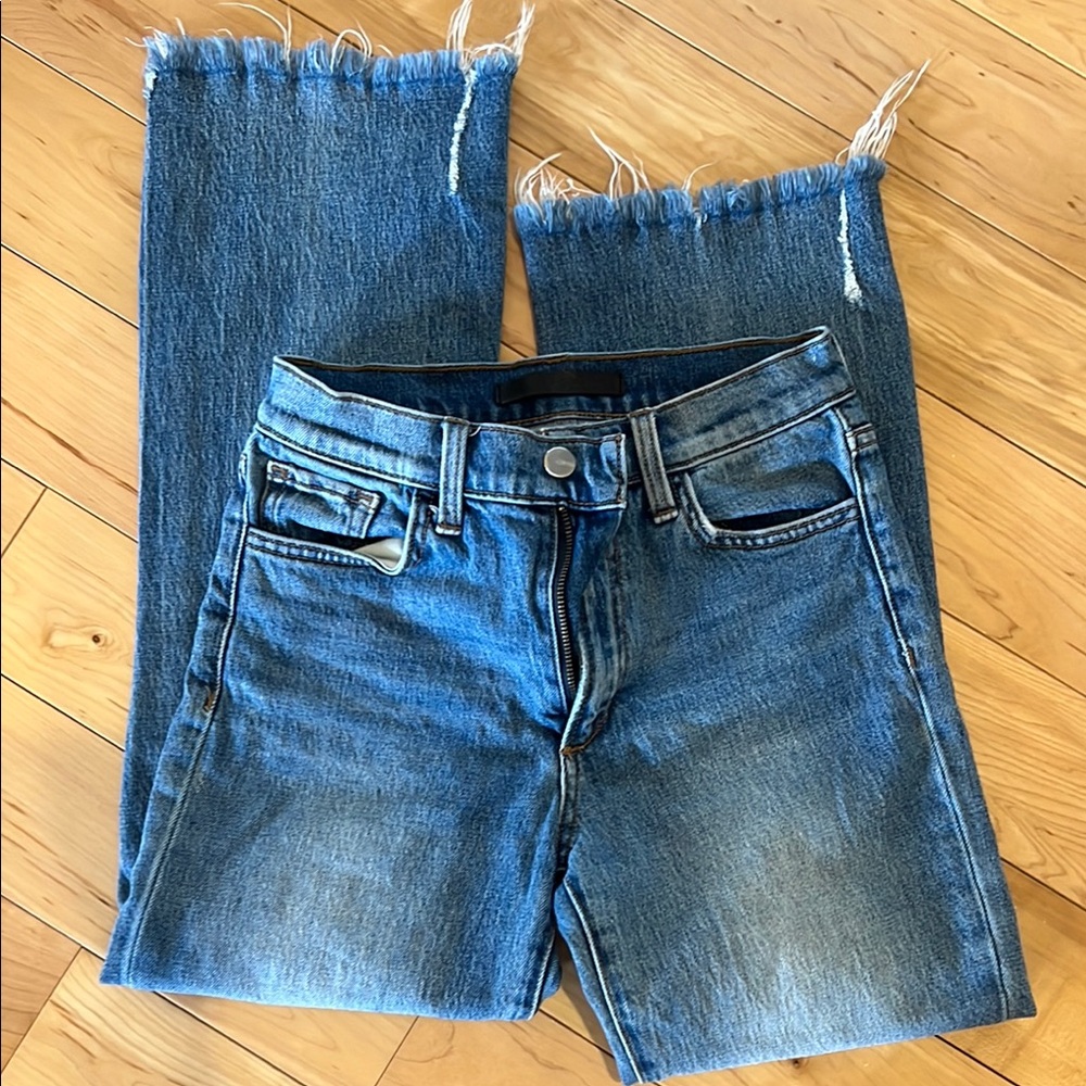 Joe's Jeans Blue Ankle Cropped Distressed Denim